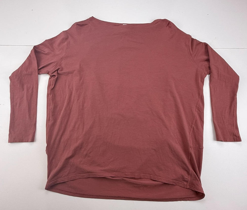 Lululemon Back in Action Long Sleeve Shirt Womens 6 Rust Pima Cotton LW3CE0S